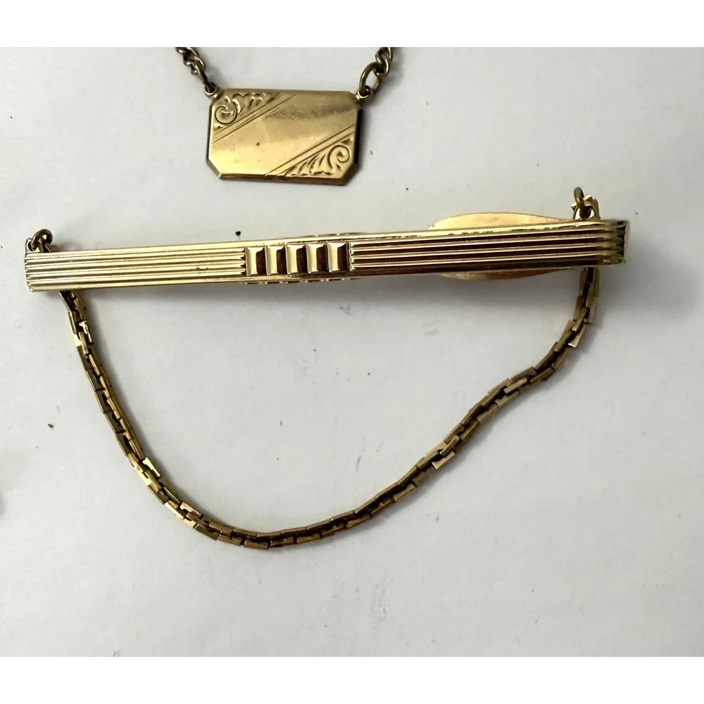 Lot Of 5 Vintage Tie Bars Tie Tack Men's Hickok, Simmon, Sterling Silver Signed